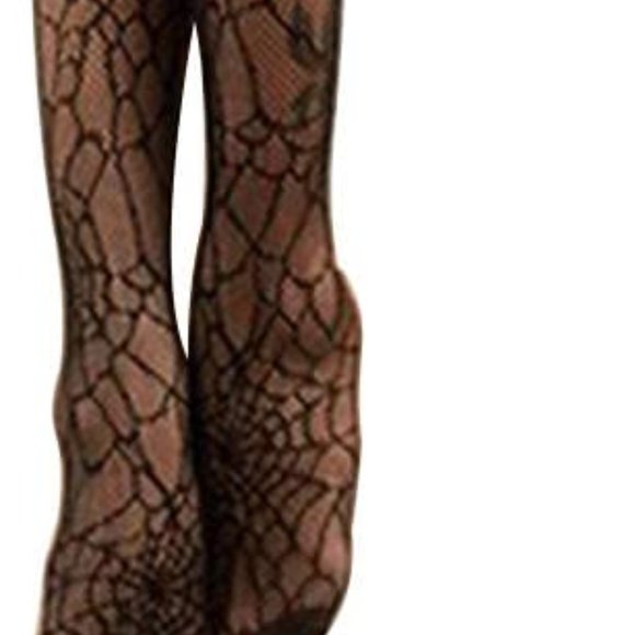 Black Widow Women Stockings Spiderweb Tights Witch Fancy Dress Costume - Picture 17 of 17